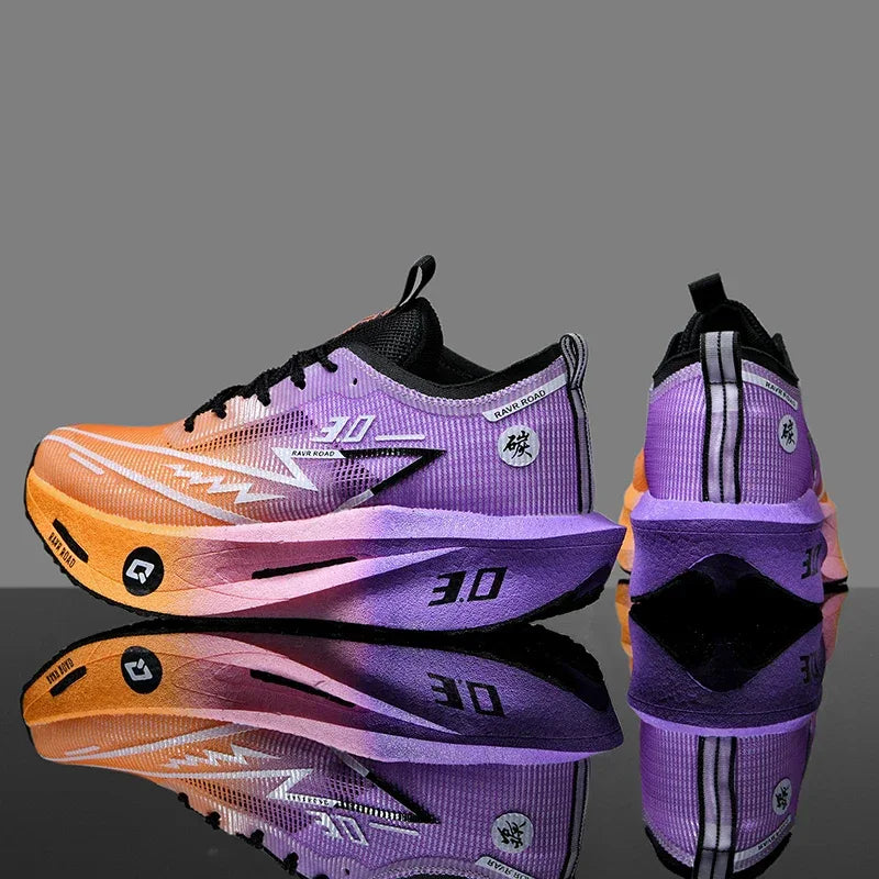 Men's Carbon Board Sneakers Anti-slip Cushioned Comfortable Racing Training Running Shoes Mesh Tennis Shoes Casual for Women - Zen Fit Plus