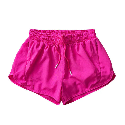 (S-2XL)2 in 1 Women Zipper Pocket Quick Dry Running Shorts 2 Layer Gym Yoga Fitness Badminton Tennis Training Sport Short Pants Zen fit plus