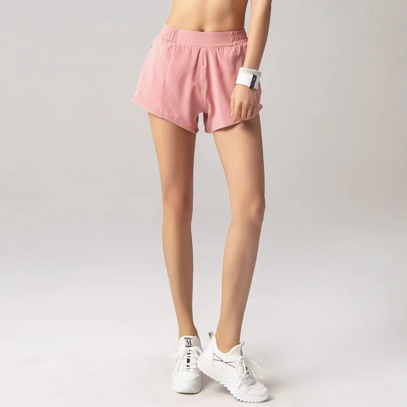 2024 Sport Shorts Women Sportswear Double-deck Running Shorts Yoga Bottoms Summer Gym Fitness Training Jogging Short Pants Zen fit plus