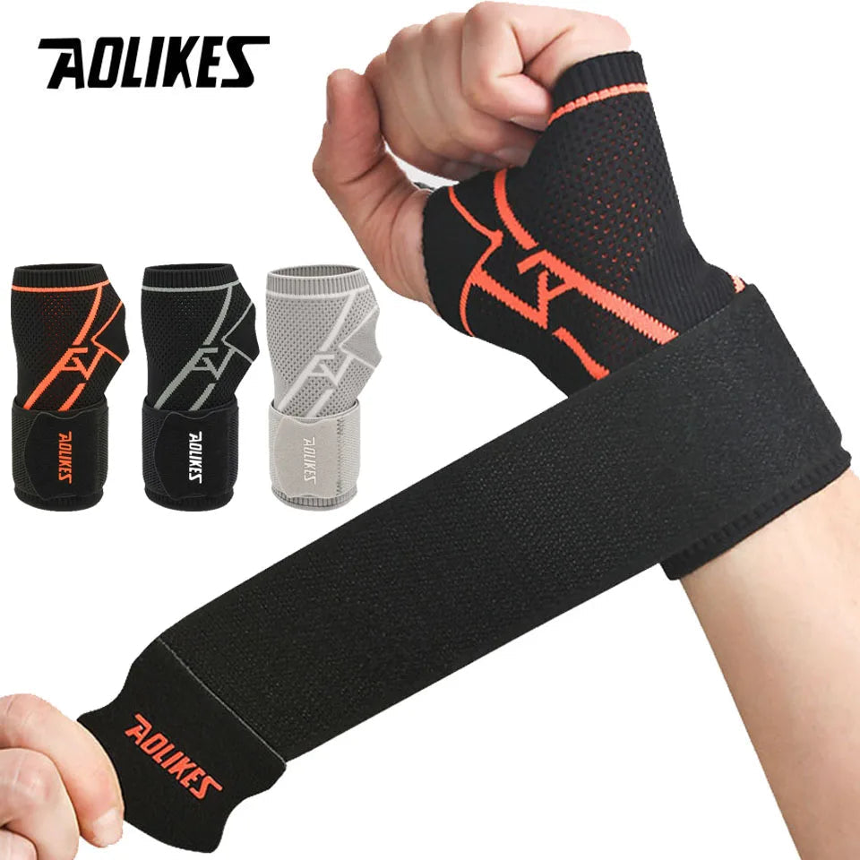 AOLIKES 1PC Wrist Guard Support Arthritis Gloves Sprain Band Elastic Bandage Wrist Protector Hand Brace Elastic Sports Wristband Zen fit plus