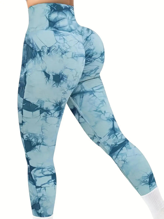 Women's Tie-Dye Seamless Peach Butt High Waist Butt Pants Stretch Fitness Yoga Pants Zen fit plus
