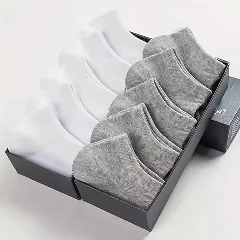 10/12/20/40 Pairs Men Boat Socks Business Sport Sweat Absorption Mature Summer Autumn Solid Color Soft Non Pilling Ankle Socks - Zen Fit Plus