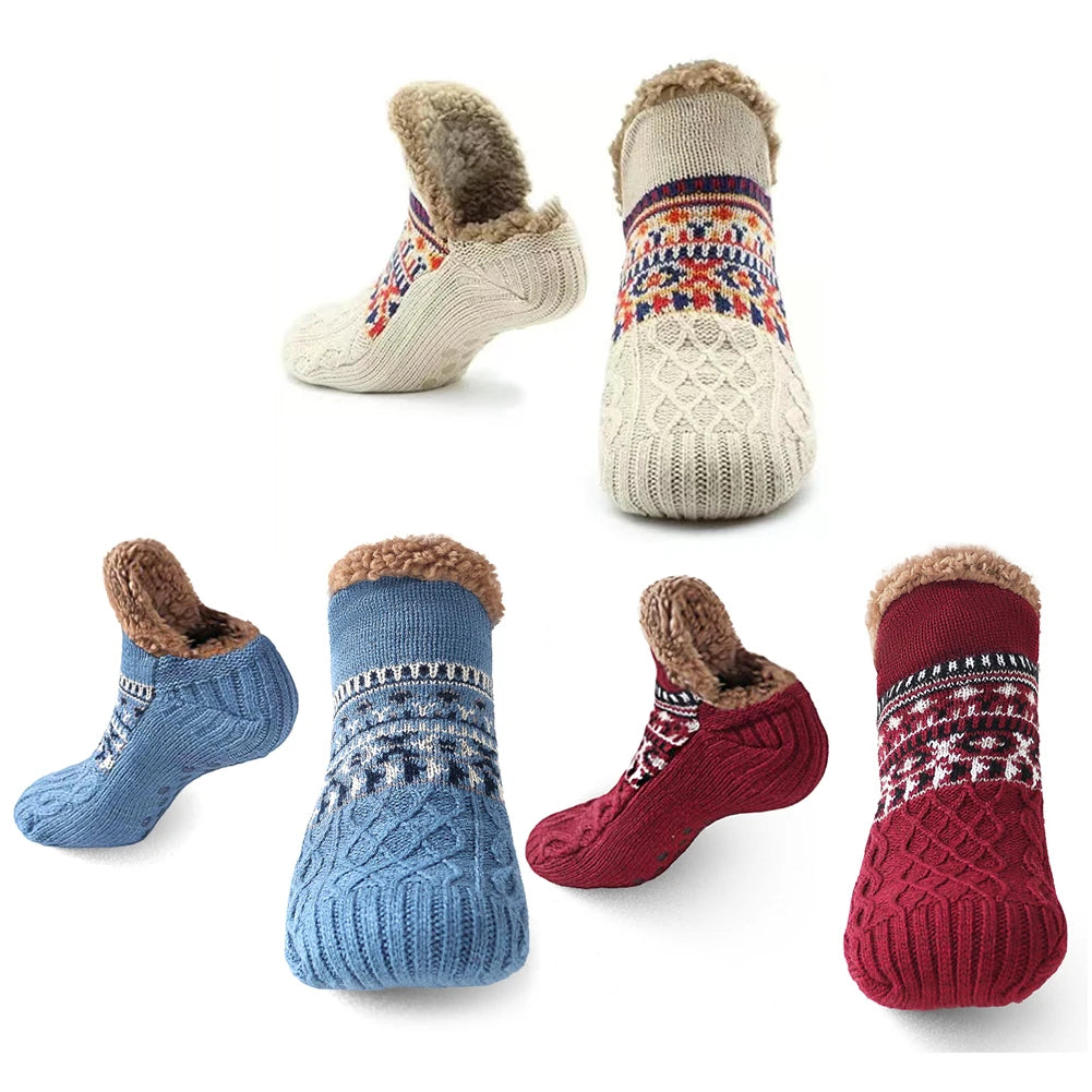 Winter Women Warm Men’s Socks Thickened Thermal Ski Non-slip Soccer Stockings Indoor Home Floor Slippers Sock for Christmas Zen fit plus
