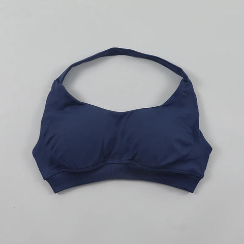 Impact Sports Bra for Women Seamless Halter Neck Strap Bra Sexy Open Back Padded Yoga Top Bra Medium Support Gym Crop Top Zen fit plus