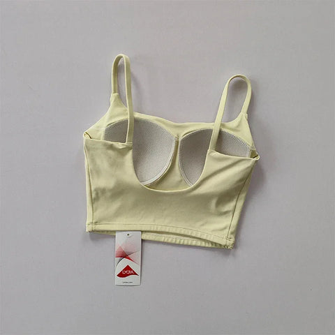 Small Sling Vest Integrated Fixed Gathering Sports Underwear Women's Bra Beauty Back Training Fitness Bra Summer Clothing Suit - Zen Fit Plus