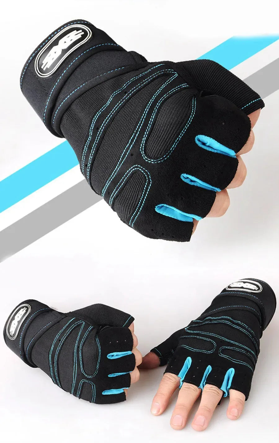 Workout Gloves for Men Women Half Finger Glove with Wrist Wrap for Sport Weight Lifting Training Bicycle Motorcyclist Gym Glove - Zen Fit Plus