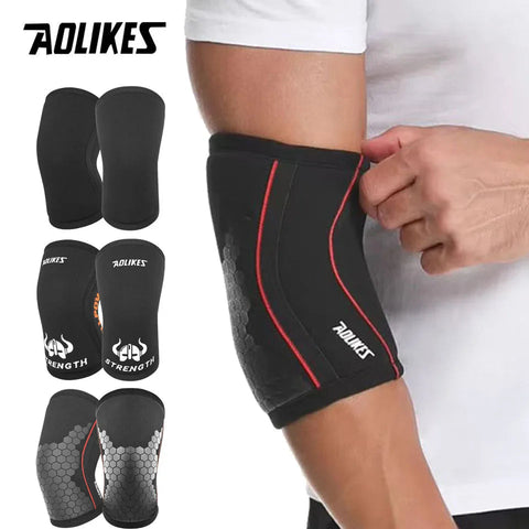 AOLIKES 7MM Weightlifting Elbow Brace Support Neoprene Compression Elbow Pads Arm Sleeves Protector For Powerlifting Gym Fitness Zen fit plus