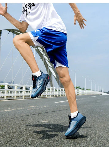 Men's Carbon Board Sneakers Anti-slip Cushioned Comfortable Racing Training Running Shoes Mesh Tennis Shoes Casual for Women - Zen Fit Plus