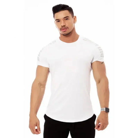 2024 Men Running Sports T-shirt Training Quick Dry Tight Short Sleeves Shirt Bodybuilding compress Fitness Tee Tops men Clothing - Zen Fit Plus