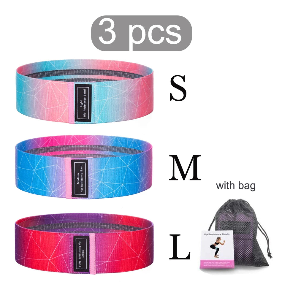 WOSWEIR 1/2/3PCS Elastic Rubber Bands Set for Women Men Fitness Gym Home Resistance Booties Band Hip Circle Expander Workout Zen fit plus