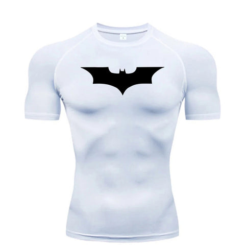 Bat Printed Men's Tight T-Shirt Running Compression Compression T Shirt Gym Fitness Jogging Short Sleeve Male Casual Shirt Tops Zen fit plus