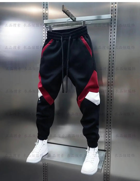 Patchwork Fashion Jogger Sweatpants 2024 Autumn New Outdoor Casual Trousers Cotton Harem Pants Elastic Waist Men's Clothing Zen fit plus