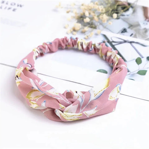 Fashion Women Girls Summer Bohemian Hair Bands Print Headbands Vintage Cross Turban Bandage Bandanas HairBands Hair Accessories Zen Fit Plus