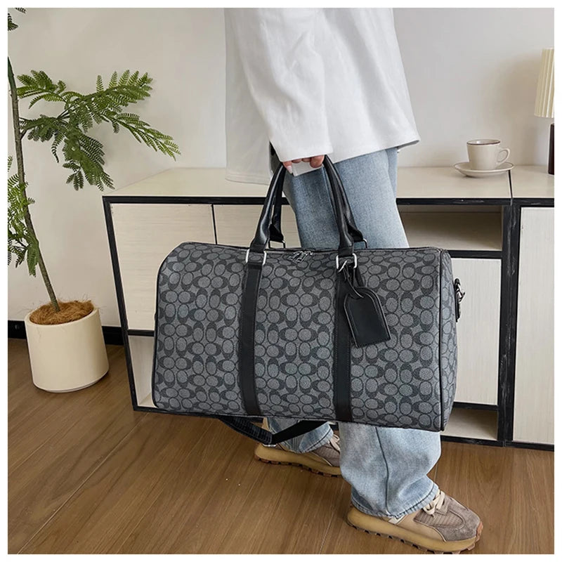 PU Leather Gym Bag Travel Totes Duffle Women Sports Fitness Business Casual Luggage Handbag Outdoor Shoulder Weekend Bag for Man Zen fit plus