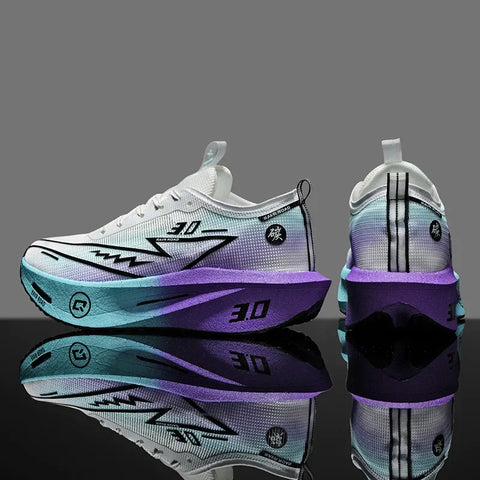 Men's Carbon Board Sneakers Anti-slip Cushioned Comfortable Racing Training Running Shoes Mesh Tennis Shoes Casual for Women - Zen Fit Plus