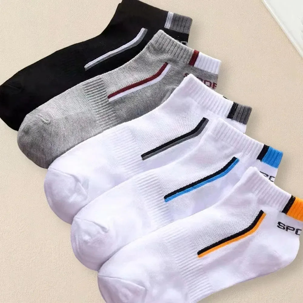 5 Pairs Men Summer Socks Trendy Fashionable Simple Versatile Men Ankle Socks Comfortable Lightweight Breathable Casual Socks - Zen Fit Plus