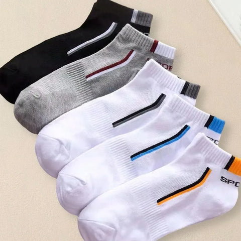 5 Pairs Men Summer Socks Trendy Fashionable Simple Versatile Men Ankle Socks Comfortable Lightweight Breathable Casual Socks - Zen Fit Plus