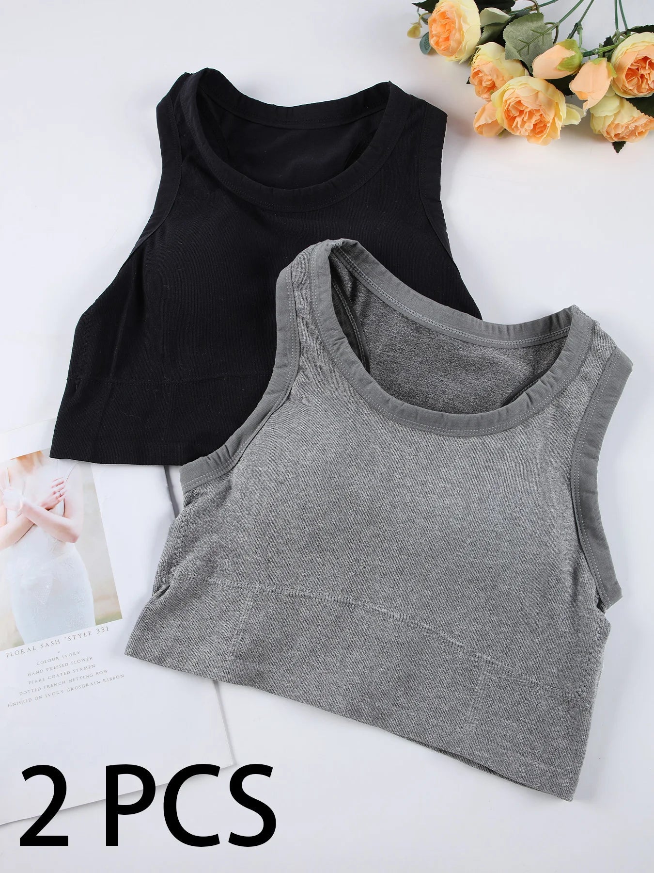 1/2 PCS Back Sports Bra Women Sleeveless Vest Beautiful Slim Tube Top Underwear With Bra Pads Undershirt Elastic Korean Crop Top Zen fit plus