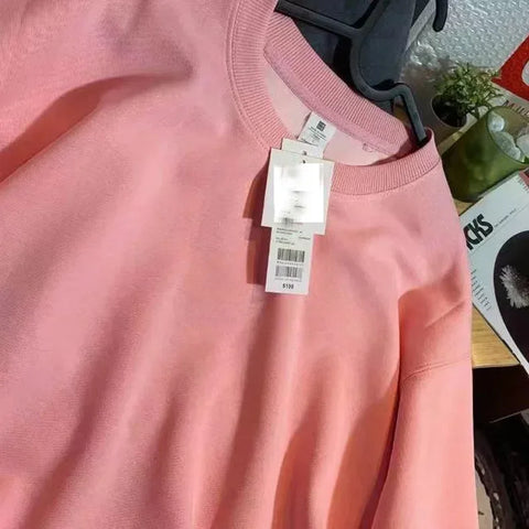 Thickened Fleece Cotton Hoodie Unisex Oversized round Neck Solid Color Couple's Sweatshirt Versatile Autumn Winter New Arrival - Zen Fit Plus