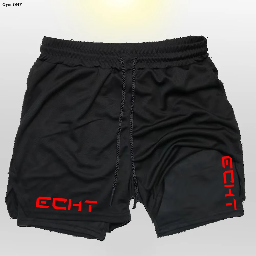 Running Shorts Men Fitness Gym Training 2 in 1 Sports Shorts Quick Dry Workout Jogging Double Deck Short Pant Zen fit plus