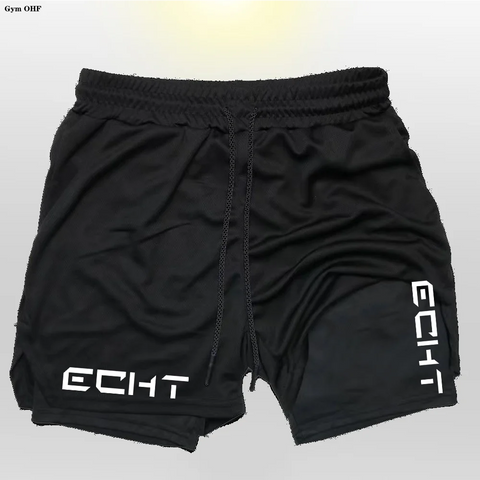 Running Shorts Men Fitness Gym Training 2 in 1 Sports Shorts Quick Dry Workout Jogging Double Deck Short Pant Zen fit plus