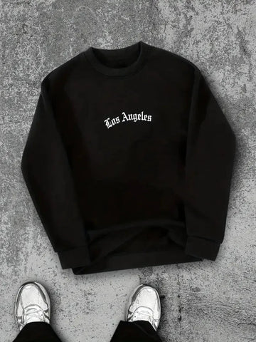 The new men's round-neck hoodie for Spring and Autumn 2025 features street fashion and soft 3D letter pattern printing Zen Fit Plus