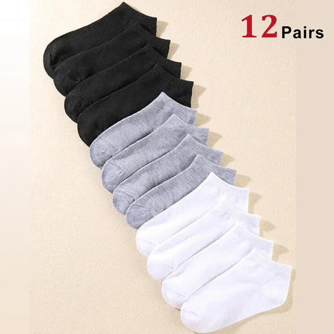 10/12/20/40 Pairs Men Boat Socks Business Sport Sweat Absorption Mature Summer Autumn Solid Color Soft Non Pilling Ankle Socks - Zen Fit Plus
