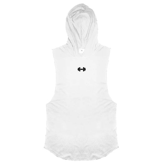 Summer Loose Sleeveless Hooded T-shirts Cotton Breathable Mens Sport Singlets Gym Bodybuilding Tank Tops Fitness Muscle Hoodie Zen fit plus