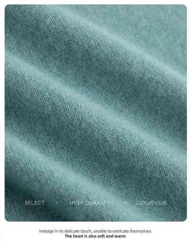 New Fashion Men's 100% Wool Pullover Half-high Collar Sweater Autumn Winter Warm Solid Color Knit Sweater Business Casual Top - Zen Fit Plus