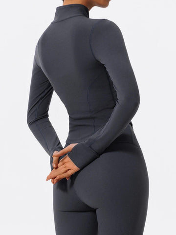 Hearuisavy Ultra-Soft Fabrics Casual Tight Sports Jackets Women Zipper Yoga Clothes Female Quick-Dry Long Sleeve Sportswear - Zen Fit Plus