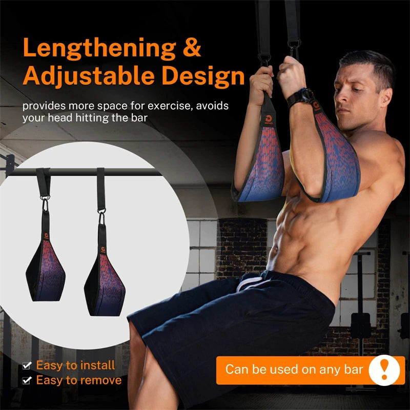 Adjustable Arm Hanging Ab Straps for Pull Up Bar Abdominal Muscle Building Core Strength Training Leg Raise Strap Home Gym Zen fit plus