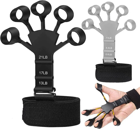 Finger Strengthener with 6 Resistant Level Grip Strength Trainer Finger Exerciser Hand Strengthener Flexion Extension Wrist Zen Fit Plus