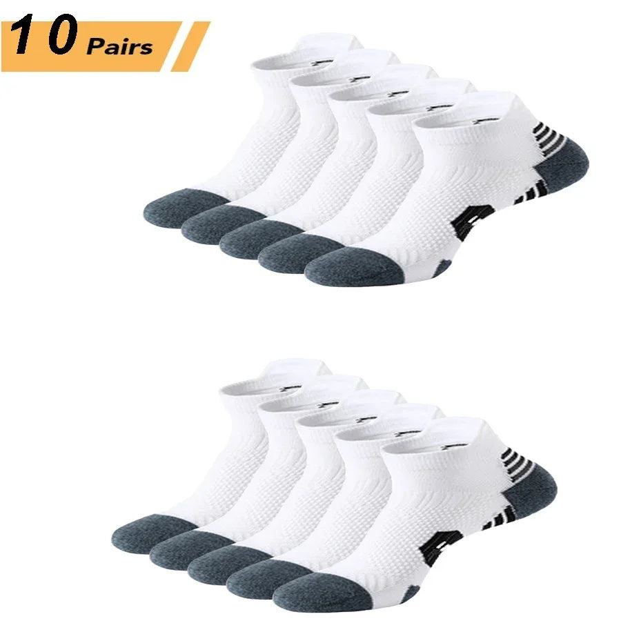 3Pair Professional Fitness Sports Socks Towel Bottom Non-Slip Running Socks Men Women Short Quick-Drying Basketball Training Sox - Zen Fit Plus