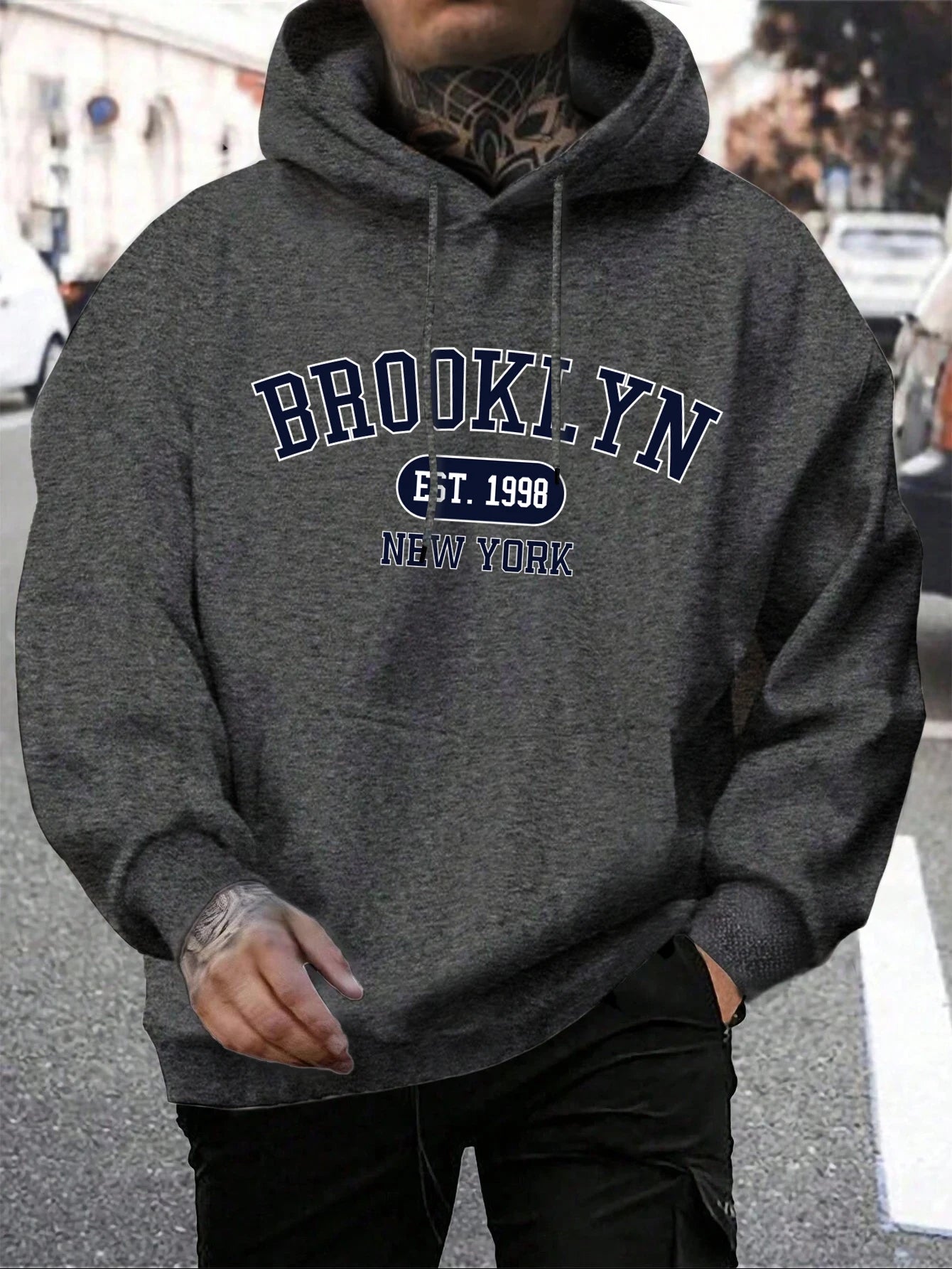 Brooklyn Est 1998 New York Printing Men Hoodies Harajuku Crewneck Hoodie Fashion Oversize Hoody Autumn Comfortable Tracksuit Zen fit plus