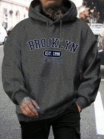 Brooklyn Est 1998 New York Printing Men Hoodies Harajuku Crewneck Hoodie Fashion Oversize Hoody Autumn Comfortable Tracksuit Zen fit plus