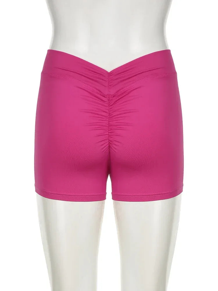 Rockmore New Pleated Sports Short Butt Lifting Tummy Control Yoga Short Pants Women's Tight Hip Lifting High Waist Fitness Short - Zen Fit Plus