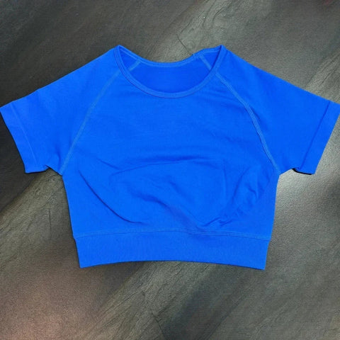 Impact Crop Top Women Short Sleeve Yoga Top Shirts Light Weight Gym Crop Top Seamless Sports Shirt Ribbed Crop Fit Zen fit plus
