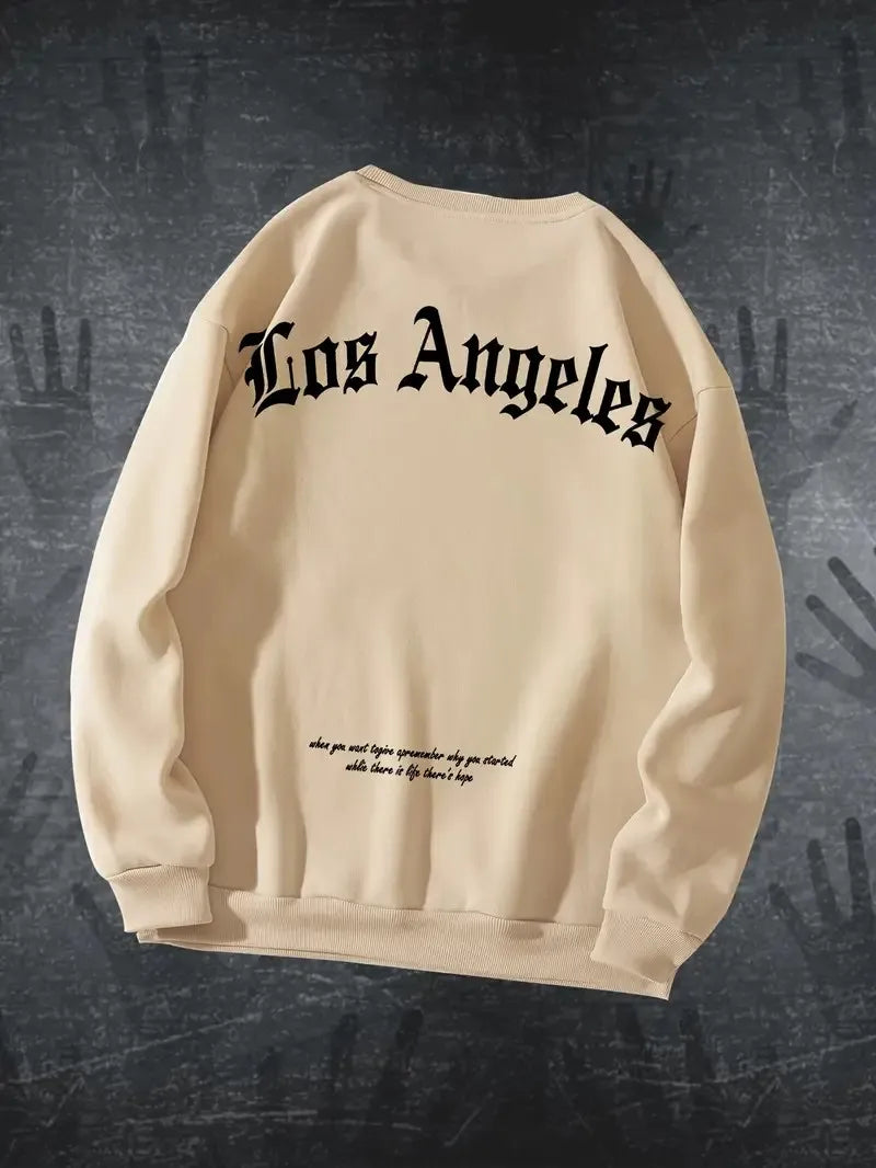 The new men's round-neck hoodie for Spring and Autumn 2025 features street fashion and soft 3D letter pattern printing Zen Fit Plus