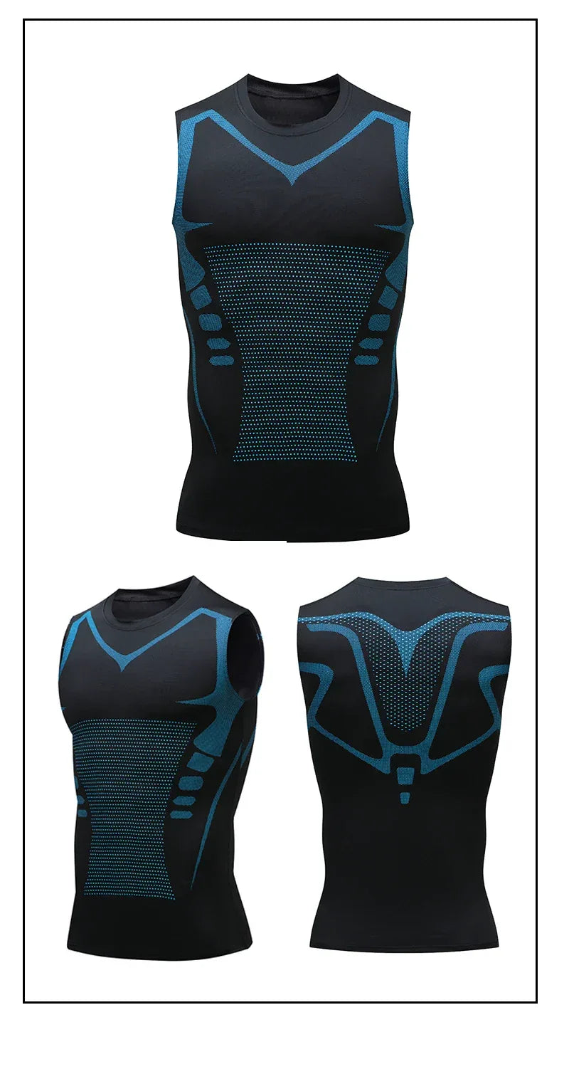 Compression Tank Top Men Gym Shirt Sleeveless Quick Dry Printing Sportswear Male Fitness Bodybuilding Vest Workout Muscle Top - Zen Fit Plus