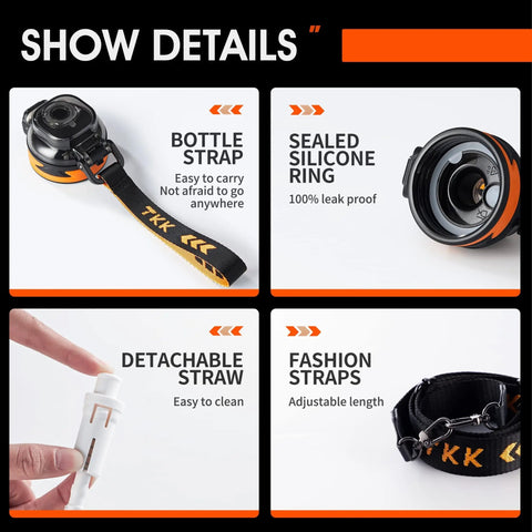 TKK 1/1.6/2L Sports Water Bottle TRITAN Large Capacity Creative Cup Heat Resistant Outdoor Adult Travel Kettle Gym Fitness Jugs Zen fit plus