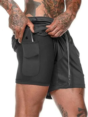 Running Shorts Men Gym Sports Shorts 2 In 1 Quick Dry Workout Training Gym Fitness Jogging Short Pants Summer Men Shorts - Zen Fit Plus