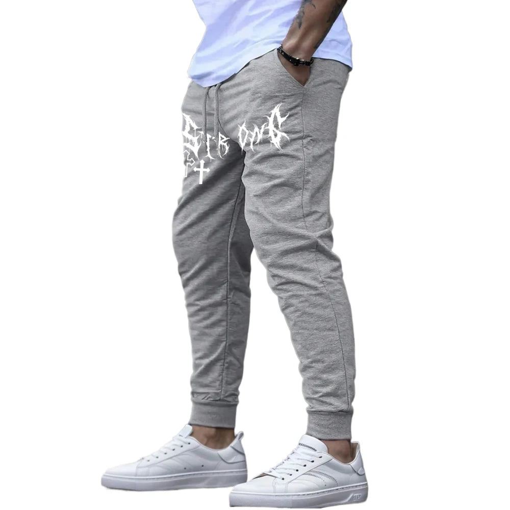 Fashion Men's Printed Pants Autumn Winter Fleece Running Pants Joggers Sweatpants Streetwear Gym Fitness Sport Casual Trousers Zen fit plus