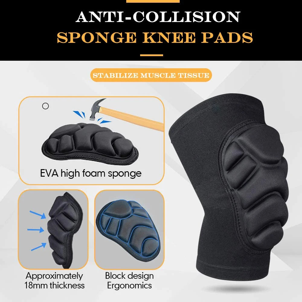 1Pair Knee Elbow Pads,Thick Sponge Collisioned Kneepads for Sports,Protective Knee Support Sleeve for Basketball Running Cycling Zen fit plus