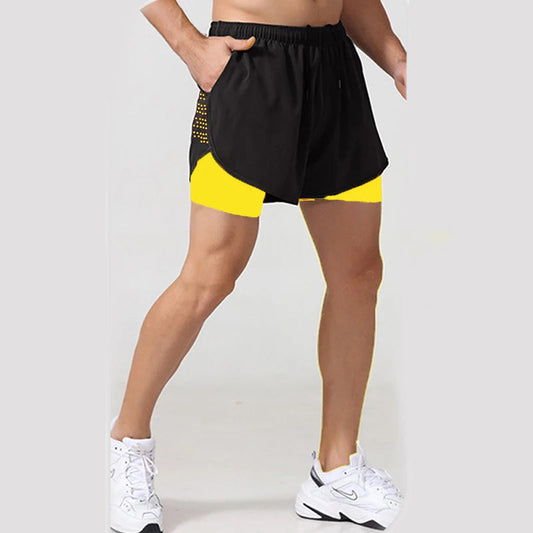 New Men Running Shorts Gym Sports Shorts 2 In 1 Quick Dry Workout Training Gym Fitness Jogging Short Pants Summer Men Shorts Zen fit plus