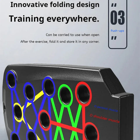 Foldable Multi-Functional Push Up Board Chest Abs Training Equipment Portable Home Gym Fitness Tool for Men Core Workout - Zen Fit Plus