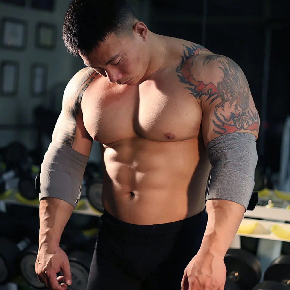 1PC PSIII 150cm Premium Elbow Pads Wrap Strap Bandage Brace Support Gym Fitness Sport Protecter for Weightlifting Bench Press Zen fit plus