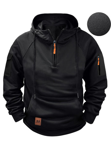 New Multi Pocket Zipper Fleece Dropped Shoulder Hooded Sweatshirt Men's Women's Plus Size Loose Pullover Fashion Sweatshirt Zen fit plus