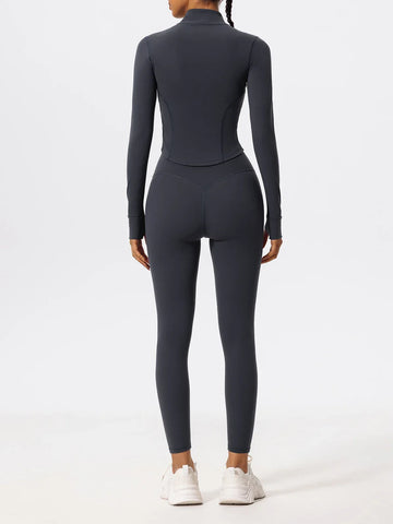 Hearuisavy Ultra-Soft Fabrics Casual Tight Sports Jackets Women Zipper Yoga Clothes Female Quick-Dry Long Sleeve Sportswear - Zen Fit Plus