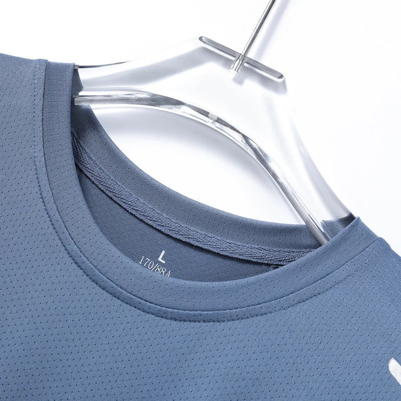 CHRLCK Men's Running Quick Drying T-shirts Breathable Hiking Fishing Tees Soft Elasticity Outdoor Sports Short Shirt Summer Zen fit plus