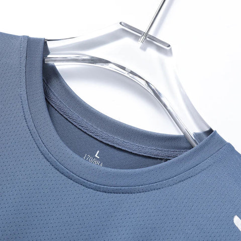 CHRLCK Men's Running Quick Drying T-shirts Breathable Hiking Fishing Tees Soft Elasticity Outdoor Sports Short Shirt Summer Zen fit plus